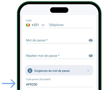 Inscrire le code promotionnel Télécharger 1xBet Original