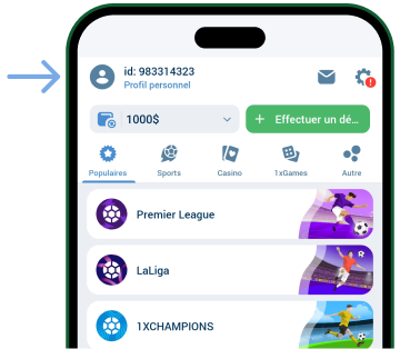 Se rendre dans le menu, puis dans “Mon compte” Télécharger 1xBet Original