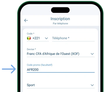 Transcrivez le code promo Télécharger 1xBet Original
