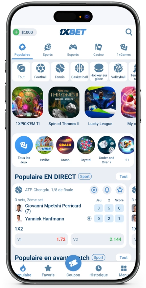 Télécharger 1xBet gratuitement : 1xBet app pour Android & iOS